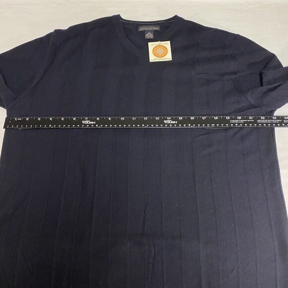 Banana Republic Sweater Mens Large Blue Fine Italian Merino Wool Preppy V-Neck - Picture 11 of 16